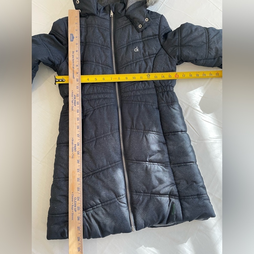 🍄Calvin Klein Everest puffer Jacket faux fur , M 8/10 - Picture 5 of 6